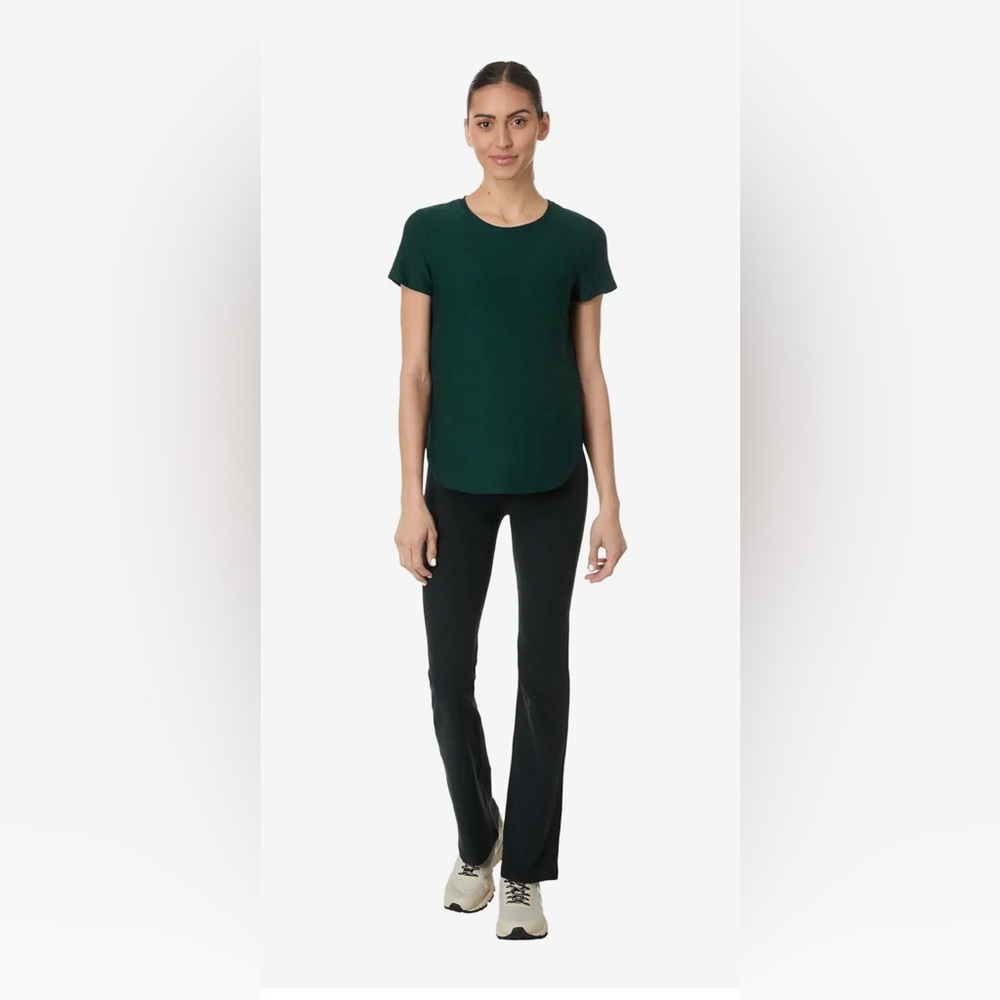 Beyond Yoga - Featherweight On The Down Low Tee - NWT -Spruce Green Heather / M